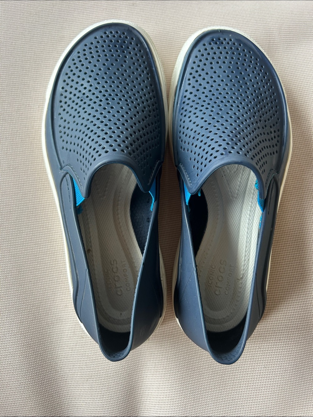 CROCS Navy Slip-On Perforated Comfort Loafers